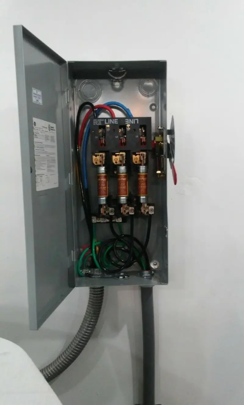 Three-phase disconnect switch installed for Electrical Wiring & Rewiring in Horizon West